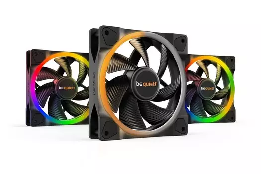 Комплект вентиляторов BeQuiet! Light Wings 120mm PWM Triple-Pack, 120 мм, 1700rpm, 20.6 дБ, 4-pin PWM + 3-pin 5V ARGB, 3шт, ARGB (BL076)