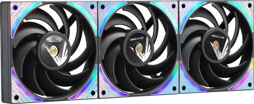 Комплект вентиляторов Formula V Air Bridge Plus, 120 мм, 1300rpm, 27.2 дБ, 4-pin PWM, 3шт, черный, ARGB подсветка (AIR BRIDGE PLUS BK)