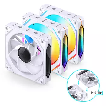 Комплект вентиляторов JONSBO ZL-120W(3 in 1), 120 мм, 1800rpm, 23.8 дБ, 4-pin, 3шт, белый, ARGB подсветка (CL_JB_ZL-120W_(3 in 1))