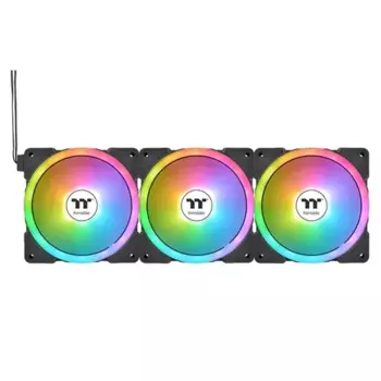 Комплект вентиляторов Thermaltake Swafan EX14 ARGB, 140 мм, 2000rpm, 38.8 дБ, 4-pin PWM, 3шт, черный, ARGB подсветка (CL-F168-PL14SW-A)