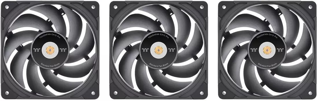 Комплект вентиляторов Thermaltake Toughfan EX12 Pro, 120 мм, 2000rpm, 29.8 дБ, 4-pin, 3шт, черный (CL-F171-PL12BL-A)