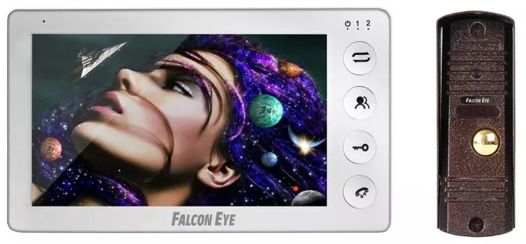 Комплект видеодомофона Falcon Eye Kit-Cosmo (Cosmo + FE-305C), 7" 800x480, поддержка панелей: 2 шт., поддержка камер: 2 шт., белый/бронзовый (KIT-Cosmo)