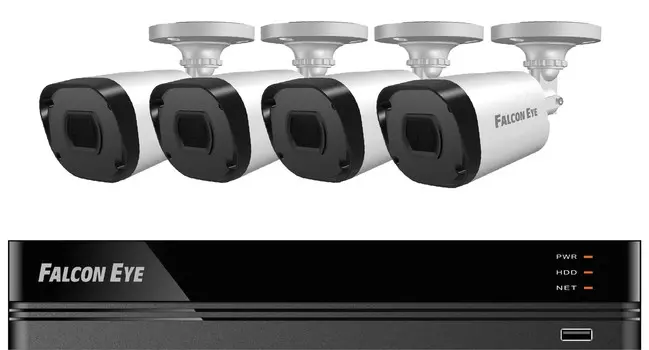 Комплект видеонаблюдения Falcon Eye FE-104MHD KIT ДАЧА SMART, кол-во каналов 4, камер в комплекте: 4 (уличные), 1 Мп, 3.6мм, ИК подсветка