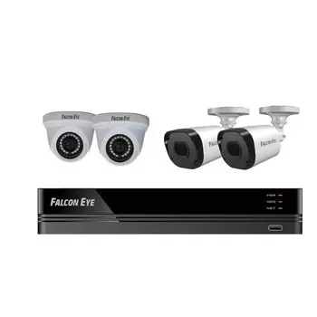 Комплект видеонаблюдения Falcon Eye FE-104MHD KIT Офис SMART, кол-во каналов 4, камер в комплекте: 4 (уличные), 2 Мп, 3.6мм, ИК подсветка
