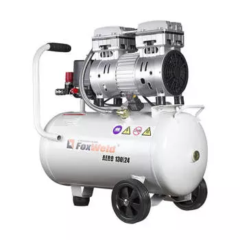 Компрессор воздушный Foxweld AERO 130/24 oil-free, 0.75кВт, 8 бар, 130л/мин, 220В, 24л, безмасляный, электрический, поршневой, коаксиальный (прямой) (5374)