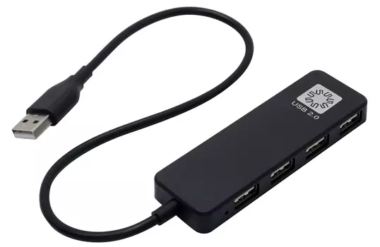 Концентратор 5bites HB24-209BK, 4xUSB 2.0, черный (HB24-209BK)