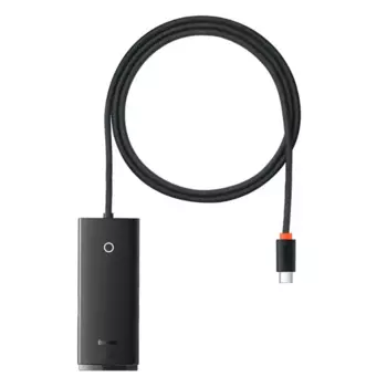 Концентратор Baseus Lite Series 4-Port Type-C HUB, 4xUSB 3.0, 1 (для питания)xUSB-C, черный (WKQX030401)