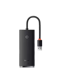 Концентратор Baseus Lite Series HUB, 4xUSB 3.0, 1 (для питания)xUSB-C, черный (WKQX030001)