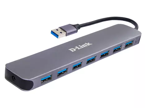 Концентратор D-Link DUB-1370, 7xUSB 3.0, блок питания, серный (DUB-1370/B2A)