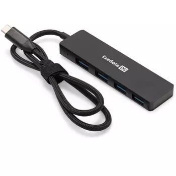 Концентратор Exegate DUB-4C/3, 4xUSB 3.0, черный (EX297631RUS)