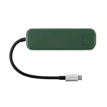 Концентратор Rombica Type-C Chronos, 3xUSB 3.0, зеленый + Ethernet RJ45 (TC-00252)