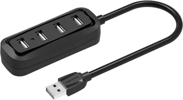 Концентратор Vention VAS-J43-B100, 4xUSB 2.0, черный