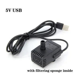 DC 5V 3W USB кабель Водяной насос со светодиодным разъемом Микро Погружной 4-светодиодный насос цветной Аквариум Фонтан Пруд USB 3W