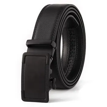 PULO Alloy Automatic Buckle Модный мужской ремень из натуральной кожи Высококачественный простой ремень 110cm