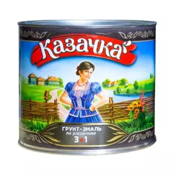 Грунт-эмаль Казачка, Пром, по ржавчине, алкидная, серая, 20 кг