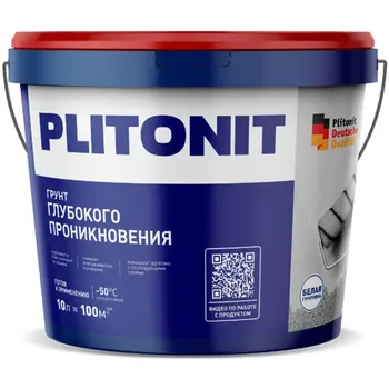 Грунтовка для сухих и влажных помещений Plitonit глубокого проникновения 10 л