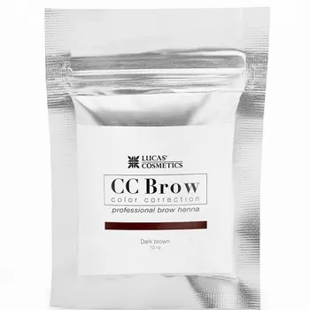 Lucas' Cosmetics, Хна для бровей CC Brow, темно-коричневая, в саше, 10 г