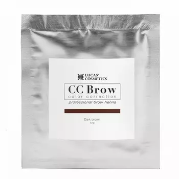 Lucas' Cosmetics, Хна для бровей CC Brow, темно-коричневая, в саше, 5 г