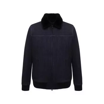 Джинсовый бомбер с меховой подкладкой Kiton