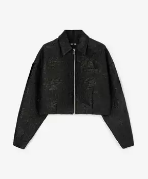 Жакет на молнии из парчи черный GLVR (XL)