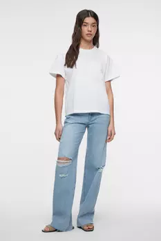 Футболка oversize хлопковая с кружевным карманом
