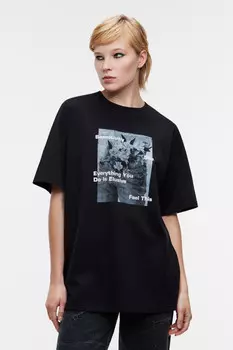Футболка oversize хлопковая с принтом