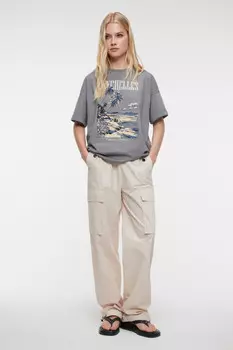 Футболка oversize хлопковая с принтом