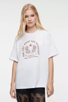 Футболка oversize хлопковая с принтом