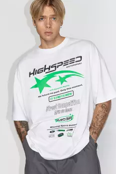 Футболка oversize хлопковая с принтом