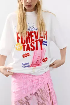 Футболка oversize хлопковая с принтом