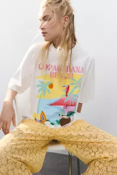 Футболка oversize хлопковая с принтом