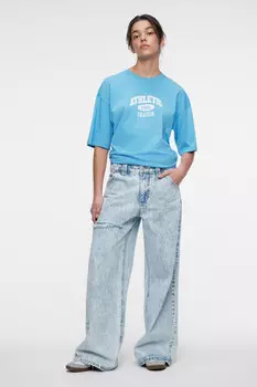 Футболка oversize хлопковая с принтом-надписью