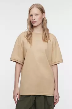 Футболка oversize хлопковая с принтом-надписью