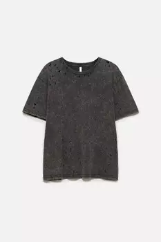 Футболка oversize рваная с состаренным эффектом