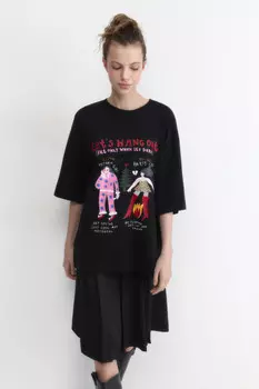 Футболка oversize с новогодним принтом