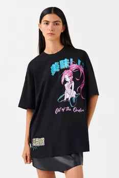 Футболка oversize с принтом аниме