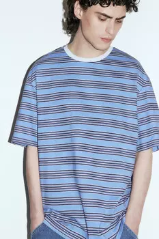 Футболка oversize с принтом в полоску