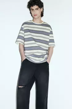 Футболка oversize с принтом в полоску