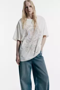 Футболка oversize с принтом в стиле гранж