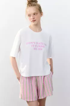 Футболка oversize укороченная с принтом