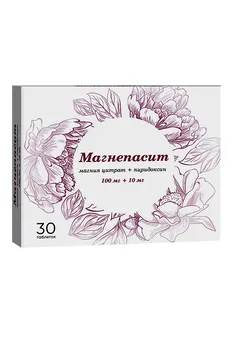 Магнепасит 100 мг+10 мг, 30 шт, таблетки покрытые пленочной оболочкой