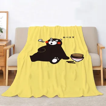 Плед Kumamon для украшения дивана, пушистые мягкие одеяла и пледы, домашний интерьер, роскошное постельное белье, вязаное пляжное полотенце в клетку 30x40in