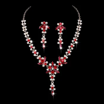 BLINGBAY женский комплект ювелирных изделий с милыми стразами, романтические модные свадебные аксессуары, серьги, ожерелье, комплект для девочек, современные ювелирные изделия, подарок