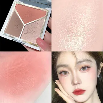 Водостойкие глянцевые тени для век Contouring Tray Shade Fine Shimmer, матовые трехцветные тени для век Sleeper Silkworm Tray Powder Стойкий женский макияж