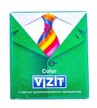 Vizit Презервативы Цветные ароматизированные 3 шт (Vizit, Презервативы)