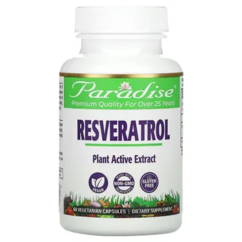 Paradise Herbs, Ресвератрол, 60 вегетарианских капсул
