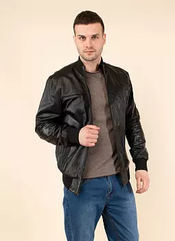 Кожаный бомбер 01, КАЛЯЕВ
