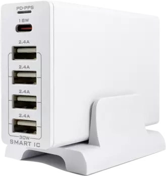 Зарядное устройство сетевое Bron BRN-AC-PD18/5USB30, белое