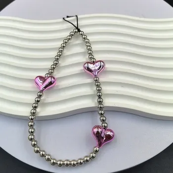 Браслет из бусин Boho Love Bow - Милый браслет-цепочка для телефона в стиле ins серебряный