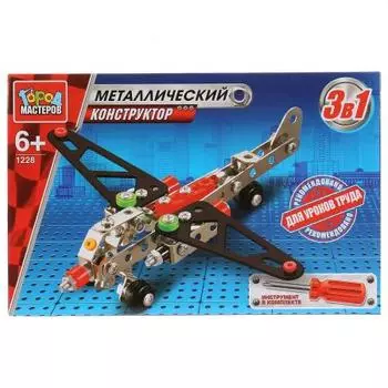 Металлический конструктор Город мастеров Самолет, вертолет, болид WW-1228-R